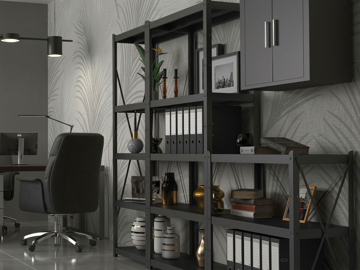 Sina shelves in a modern office