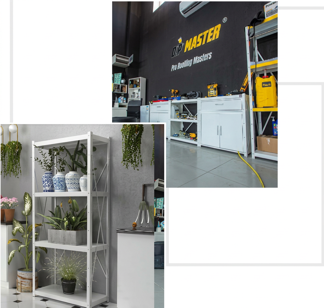 Sina shelving used for garden & decor